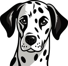 dalmatian dog face black outline