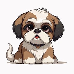 darling cute shih tzu dog clip art