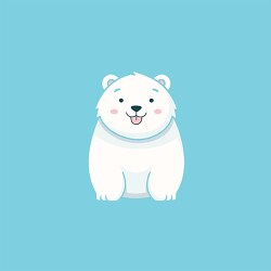 darling polar bear on blue background