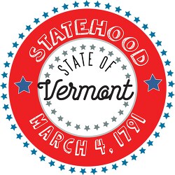 date of vermont statehood 1791 round style with stars clipart im