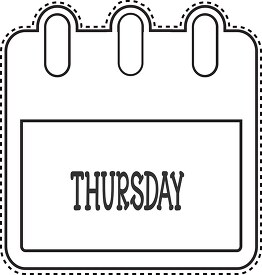 day of the week calendar thursday outline