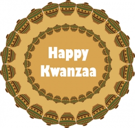 decorative round happy kwanzaa sign