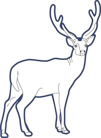deer black outline cutourt clipart