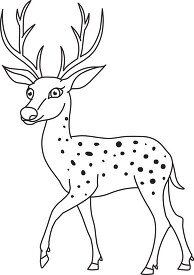deer black white outline clipart 7209