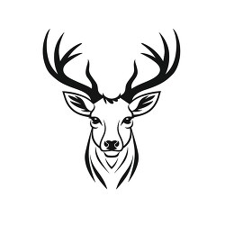 deer face black outline clip art