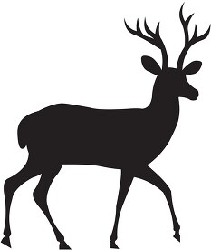 deer ruminant animal with antlers silhouette clipart 725