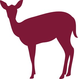 deer silhouette red color clipart