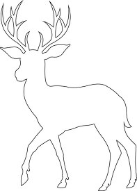 deer with antler silhouette clipart