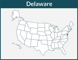 delaware map square color outline clipart