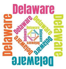 Delaware text design logo