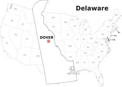 Delaware usa state black outline clipart