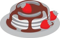 delicious pancakes with syrup for breakfast  gray color clip art
