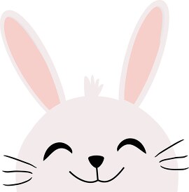 delighted rabbit with pink ears and a big smile