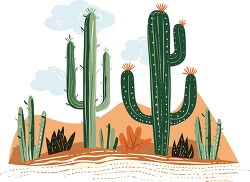 desert with large sagura cactus