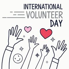 design featuring a heart and hands for Volunteer Day celebrations