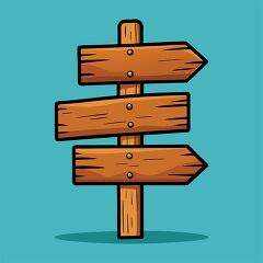 detailed wooden signpost illustration with arrows