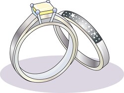 diamond wedding rings and band clipart