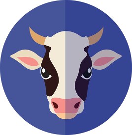 diary cow head on purple circle icon clipart