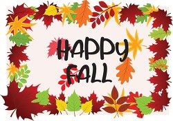 different colourful leaves happy fall clipart
