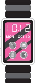 digital smart android watch blue clipart pink