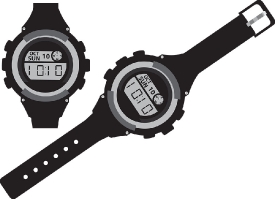 digital smart watch black gray color clipart