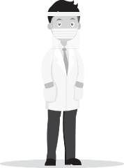 doctor wearing face shield gray color clipart