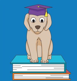 dog with graduation cap diploma clipart
