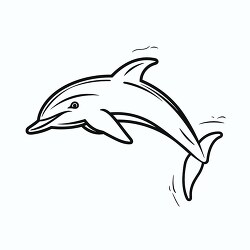 dolphin 2 black outline clip art