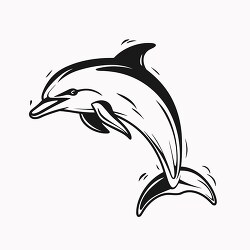 dolphin black white outline clip art