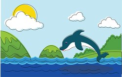 dolphin jumping out of the water clipart