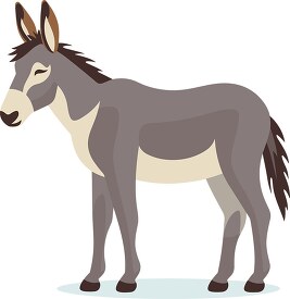 donkey side view with large ears clip art