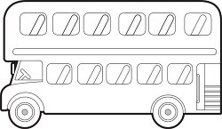 double decker bus printable black outline clipart
