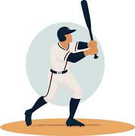 drawing of a baseball athlete in mid swing action clip art