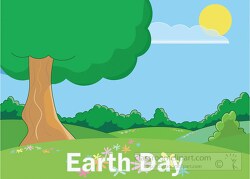 earth day green trees sun clipart