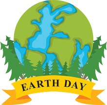earth surrounded by trees celebrate earth day clipart