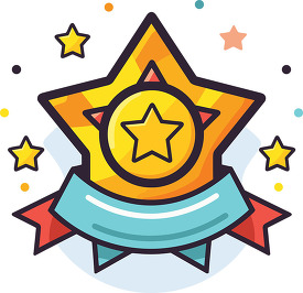 education cute star achievement badge