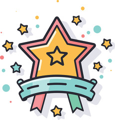 education fun star on star achievement badge