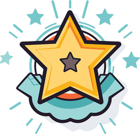 education gold star achievement badge