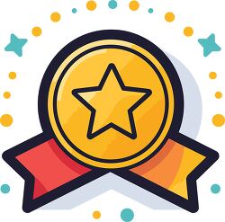 education round achievement badge with circles and stars