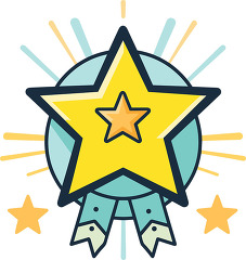 education star rays achievement badge
