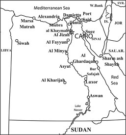 Egypt eg country map black outline