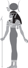 egyptian fertility goddess hathor gray color clipart