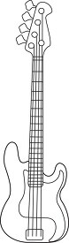 electric bass guitar outline printable