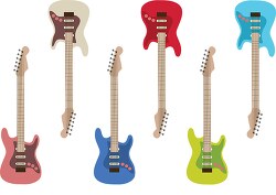 electric guitars with various colors colors