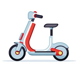 electric scooter with a red frame and white accents