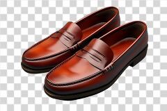 Elegant Leather Loafers Displayed on a Neutral Background