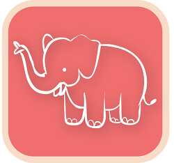 elephant rounded rectangle icon