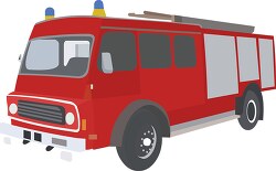emergency vehicle red fire engine clipart 017
