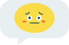 emoji with worried expression in a speech bubble