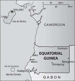 Equatorial Guinea country map gray color